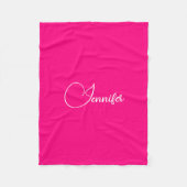  Tekstnamen WOW roze Sjabloon Fleece Deken (Voorkant)