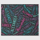 tekstontwerp ALEXANDER Name - Achtergrond wijzigen Cadeaupapier (Vlak)