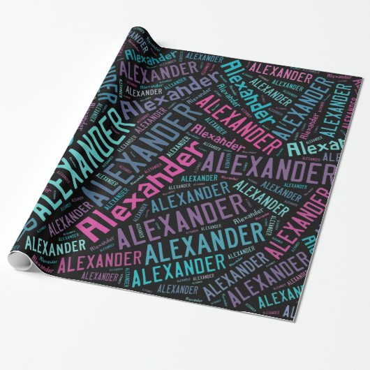 tekstontwerp ALEXANDER Name - Achtergrond wijzigen Cadeaupapier (Uitgerold)
