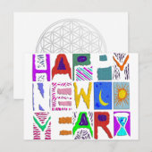 Tekstontwerp "Gelukkig nieuwjaar" Feestdagenkaart (Voorkant / Achterkant)