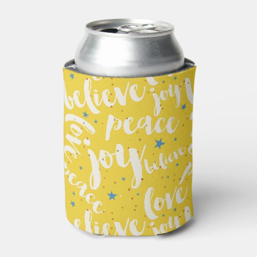 Tekstontwerp- Joy Love Peace Believe Blikjeskoeler (Blikje Voorkant)