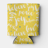 Tekstontwerp- Joy Love Peace Believe Blikjeskoeler (Voorkant)