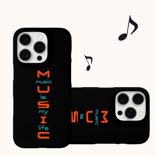 Tekstontwerp over muziek Case-Mate iPhone case