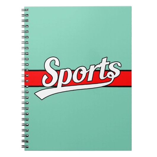 Tekstontwerp: SPORT wit + je eigen tekst & ideeën Notitieboek (Voorkant)