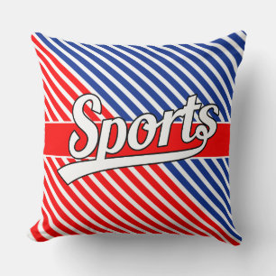 Tekstontwerp: SPORTS white + uw eigen tekst en ide Kussen