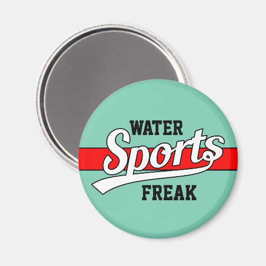 Tekstontwerp: SPORTS white + uw eigen tekst en ide Magneet (Voorkant / Achterkant)