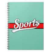 Tekstontwerp: SPORTS white + uw eigen tekst en ide Notitieboek (Voorkant)