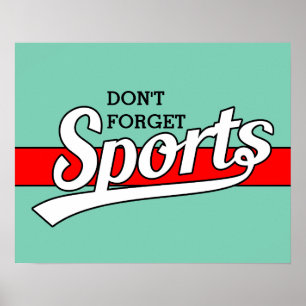Tekstontwerp: SPORTS white + uw eigen tekst en ide Poster