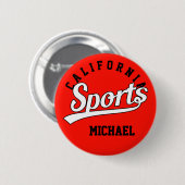 Tekstontwerp: SPORTS white + uw eigen tekst en ide Ronde Button 5,7 Cm (Voorkant /achterkant)