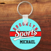 Tekstontwerp: SPORTS white + uw eigen tekst en ide Sleutelhanger (Voorkant)