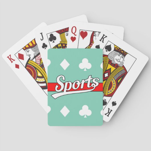 Tekstontwerp: SPORTS white + uw eigen tekst en ide Speelkaarten (Achterkant)