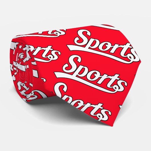 Tekstontwerp: SPORTS white + uw eigen tekst en ide Stropdas (Opgerold)