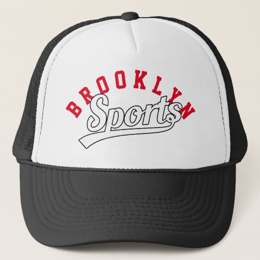 Tekstontwerp: SPORTS white + uw eigen tekst en ide Trucker Pet (Voorkant)
