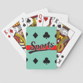 Tekstontwerp: SPORTS zwart + uw eigen tekst en ide Speelkaarten (Achterkant)