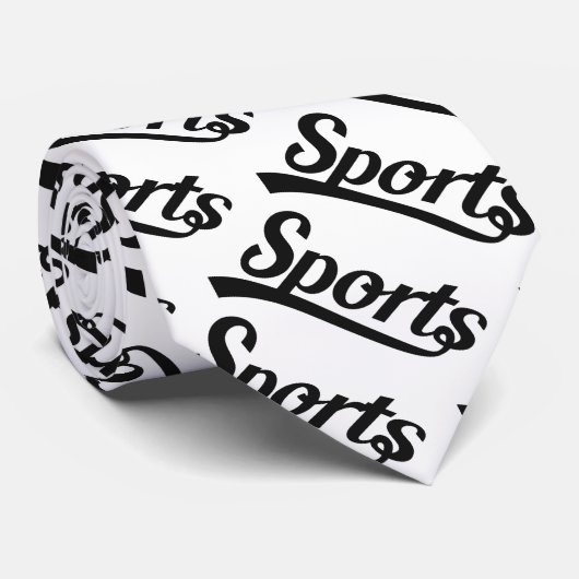 Tekstontwerp: SPORTS zwart + uw eigen tekst en ide Stropdas (Opgerold)
