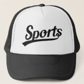 Tekstontwerp: SPORTS zwart + uw eigen tekst en ide Trucker Pet (Voorkant)