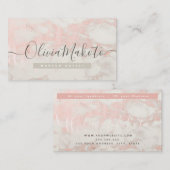 Tekstontwerp van Elegant roze Roos Marble Visitekaartje (Voorkant / Achterkant)