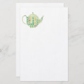 Tekstontwerp van theepot briefpapier (Voorkant / Achterkant)