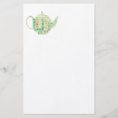 Tekstontwerp van theepot briefpapier (Voorkant)