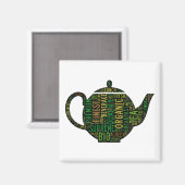 Tekstontwerp van theepot magneet (Voorkant / Achterkant)