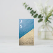 Tekstontwerp Verticaal lederen kleurenblok Visitekaartje (Staand voorkant)