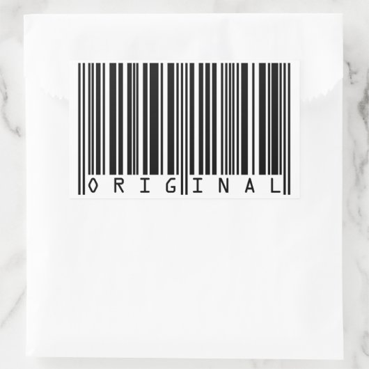 Tekstontwerpstreepjescode ORIGINEEL Rechthoekige Sticker (Tas)