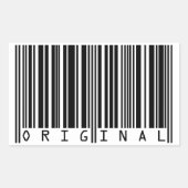 Tekstontwerpstreepjescode ORIGINEEL Rechthoekige Sticker (Voorkant)