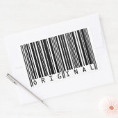 Tekstontwerpstreepjescode ORIGINEEL Rechthoekige Sticker (Envelop)