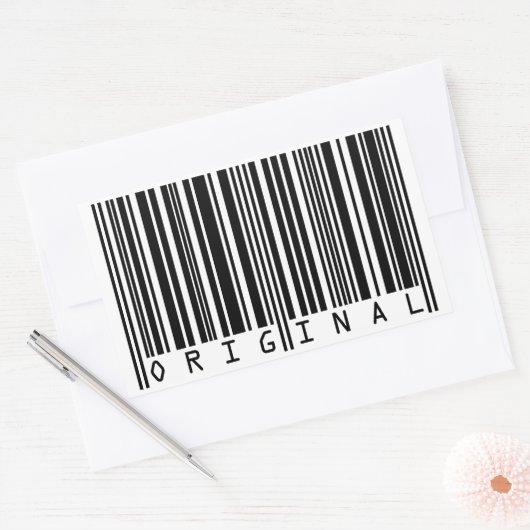 Tekstontwerpstreepjescode ORIGINEEL Rechthoekige Sticker (Envelop)