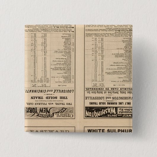 Tekstpagina Chesapeake en Ohio Ry Vierkante Button 5,1 Cm (Voorkant)