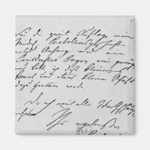 Tekstpagina met zijn handtekening magneet