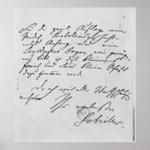 Tekstpagina met zijn handtekening poster