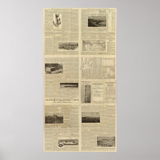 Tekstpagina van de Landsubsidie van North Dakota Poster (Voorkant)