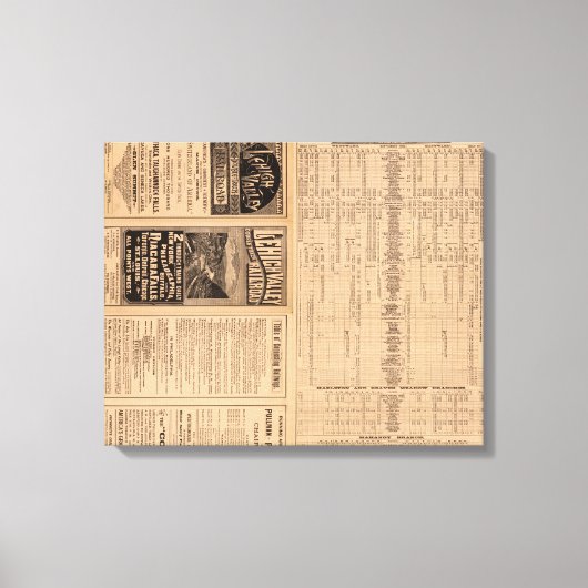Tekstpagina van de Lehigh Valley Railroad Canvas Afdruk (Voorkant)