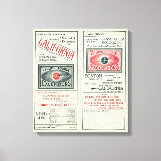 Tekstpagina van Phillips Tourist Excursions Canvas Afdruk (Voorkant)