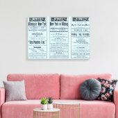 Tekstpagina Volkeren lijn Canvas Afdruk (Insitu (Woonkamer))