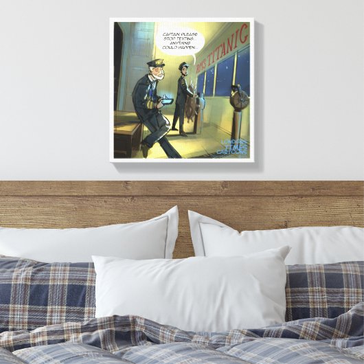 Tekstpagina's en schilderdoek met Titanic Funny Ca Canvas Afdruk (Insitu (Slaapkamer))