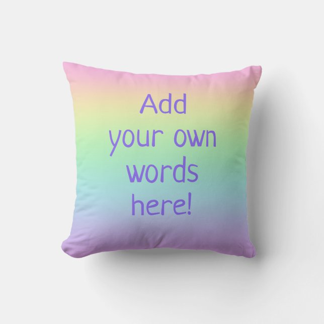  tekstpasteelregenboogSierkussen Kussen (Voorkant)