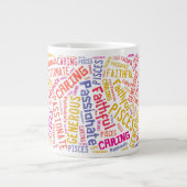 Tekstpatroon Pisces Zodiac Sign Traits Grote Koffiekop (Voorkant)