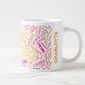 Tekstpatroon Pisces Zodiac Sign Traits Grote Koffiekop (Rechts)