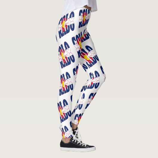 Tekstpatroon van de kleurenstaatvlag leggings (Rechts)