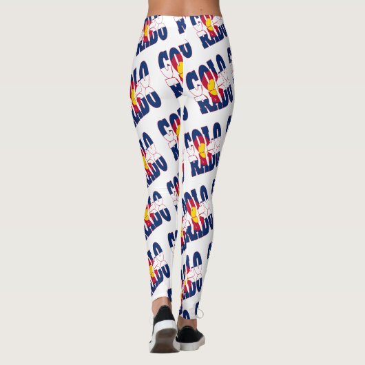 Tekstpatroon van de kleurenstaatvlag leggings (Achterkant)