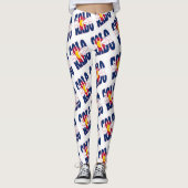 Tekstpatroon van de kleurenstaatvlag leggings (Voorkant)