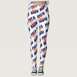 Tekstpatroon van de kleurenstaatvlag leggings