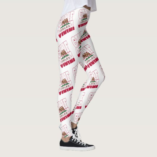 Tekstpatroon van de vlag van de staat Californië Leggings (Rechts)