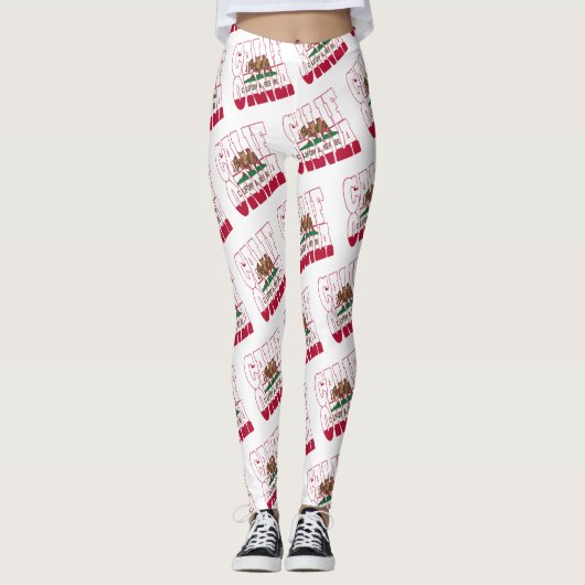 Tekstpatroon van de vlag van de staat Californië Leggings (Voorkant)