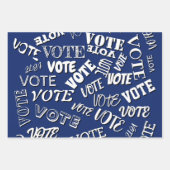 Tekstpatroon van stemming: wit blauw inpakpapier vel (Voorkant 3)