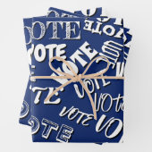 Tekstpatroon van stemming: wit blauw inpakpapier vel (In situ)