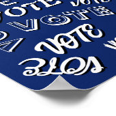 Tekstpatroon van stemming: wit blauw poster (Hoek)