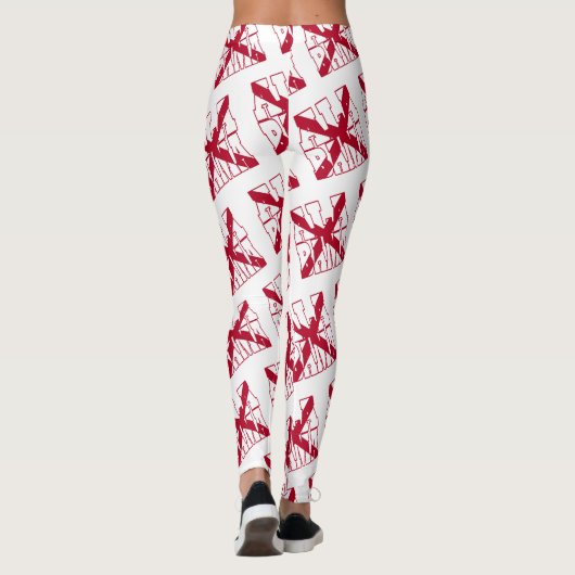 Tekstpatroon vlag Alabama staat Leggings (Achterkant)